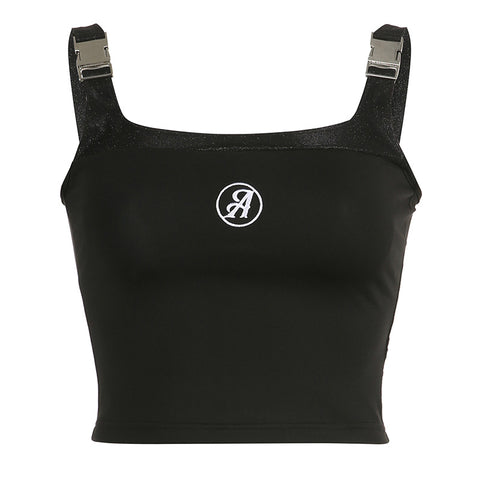 black-metal-buckle-letter-square-neck-halter-sliming-sleeveless-top-6