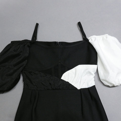 black-and-white-sexy-slim-puffy-sleeve-bandage-off-shoulder-dress-6