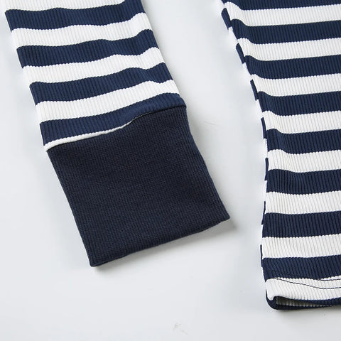 Basic Striped Crew Neck Knitted Top