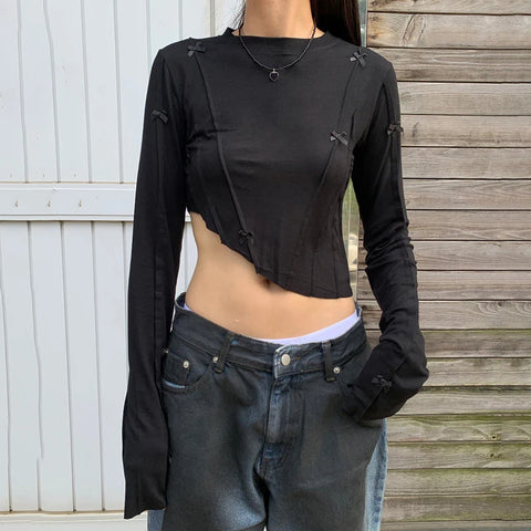 cute-asymmetrical-bow-long-sleeve-crop-top-2
