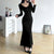 black-slim-lace-spliced-knit-long-dress-2