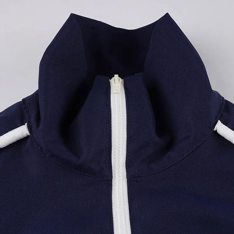 blue-stripe-turtleneck-zipper-loose-coat-5