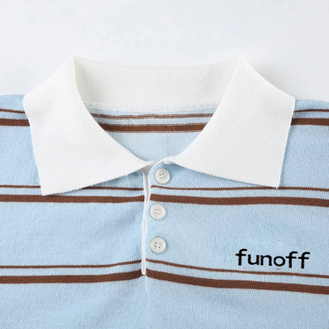 Grey Stripe Cropped Letter Pullover Sweater