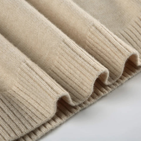 Brown Digital Pattern Turtleneck Pullover Sweater