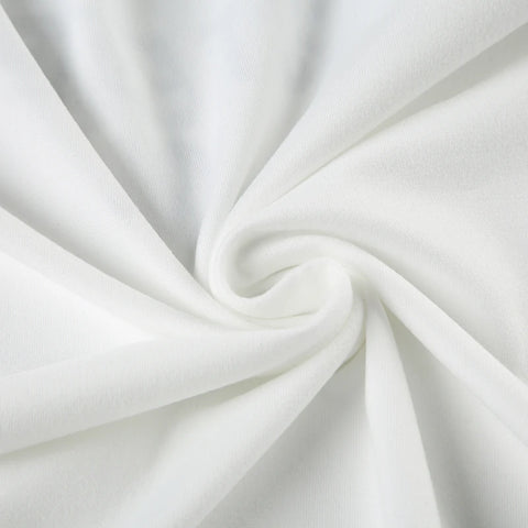 White Letter Print Skew Collar Knitted Top