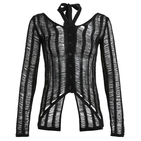 black-hollow-out-buttons-knitting-pullover-sweater-4