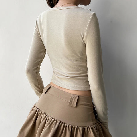 sweet-slim-floral-ruffles-buttons-v-neck-top-4