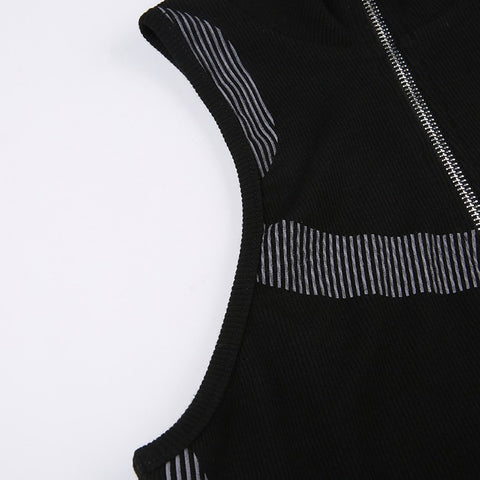 black-fitness-turtleneck-zipper-tank-stripe-printing-top-6