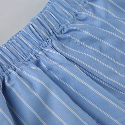 Casual Striped Long Sleeve Two Pieces Set