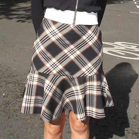 brown-plaid-a-line-mini-skirts-3