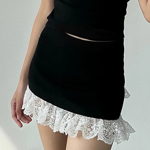 black-ruffles-lace-spliced-mini-skirt-3