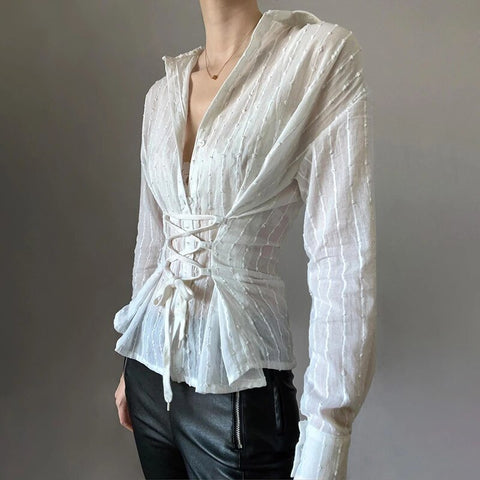 white-lace-up-bandage-long-sleeve-shirt-2