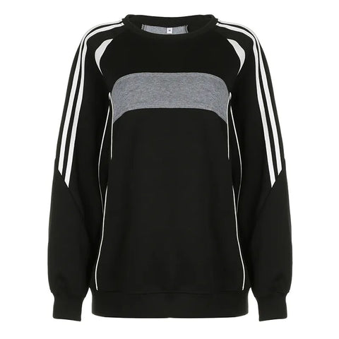 black-oversized-stripe-spliced-long-sleeves-top-4