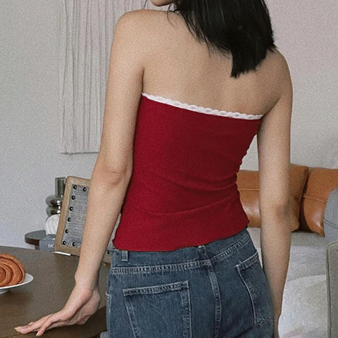 red-lace-trim-folds-skinny-halter-top-3