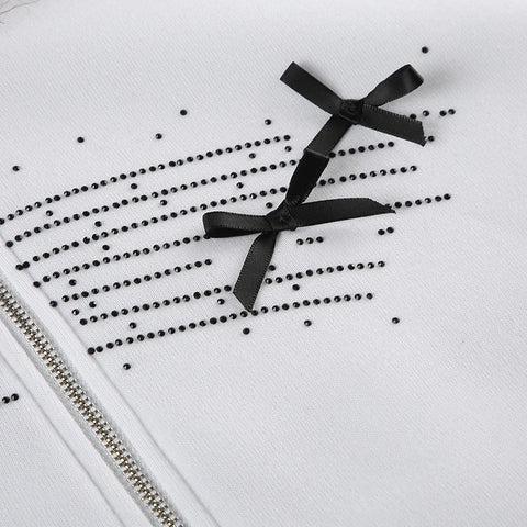 Gothic Star Rhinestone Zipper Up Coat