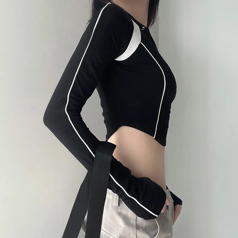 black-stripe-patchwork-long-sleeves-crop-top-3