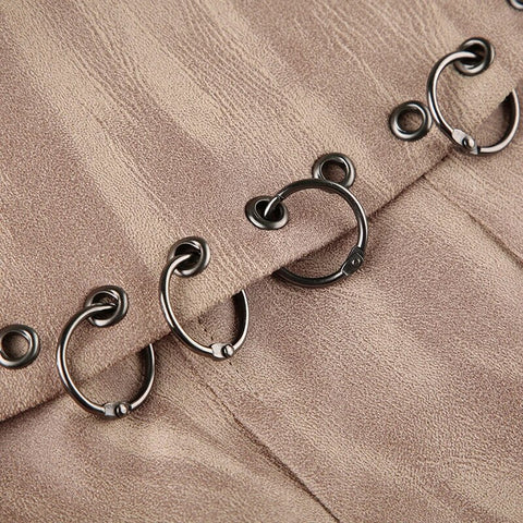vintage-brown-ring-suede-pleated-skirt-9