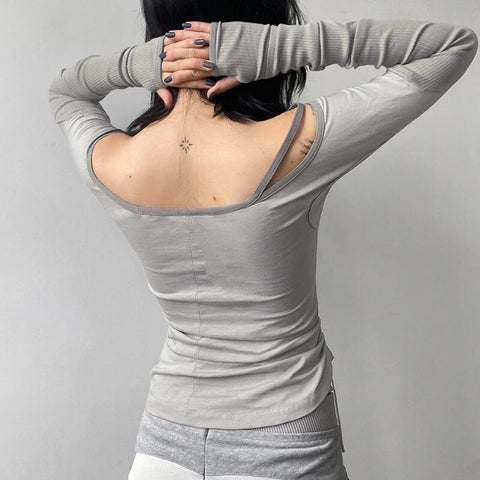 retro-skinny-drawstring-patchwork-off-shoulder-top-4