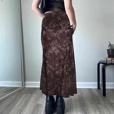 vintage-brown-velour-flowers-printed-long-skirt-4