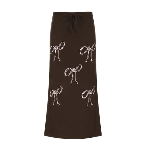 vintage-brown-low-waited-drawstring-long-skirt-5