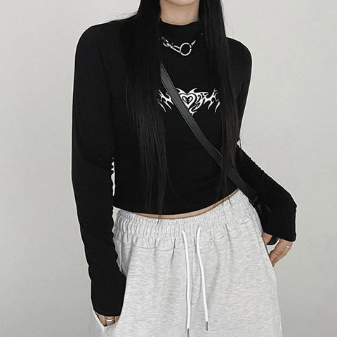 gothic-dark-print-skinny-turtleneck-cropped-top-2