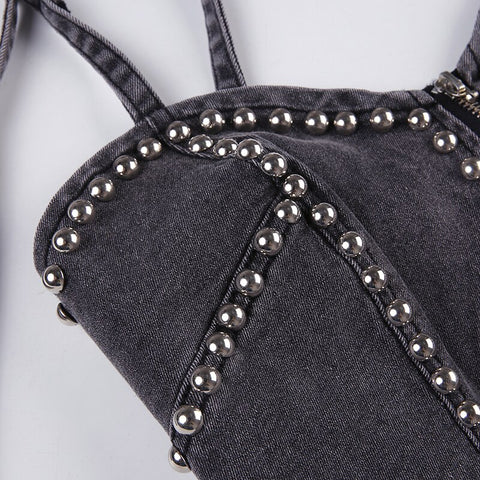 grey-zipper-rivet-punk-sexy-denim-skinny-short-top-5