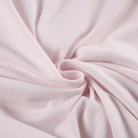 Sweet Pink Chest Folds Curved Hem Top