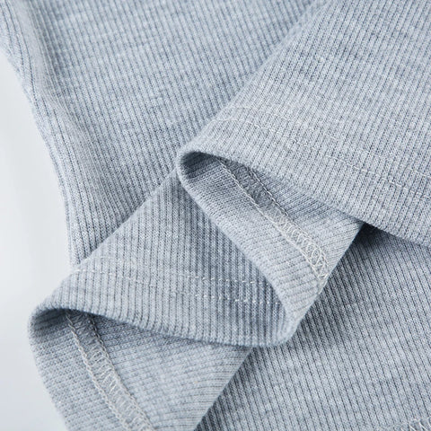 Solid Skew Collar Halter Buttons Top