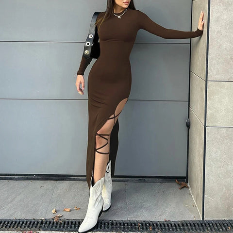 casual-lace-up-asymmetrical-long-split-dress-4