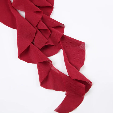 red-strapless-sexy-mesh-ruched-dress-6