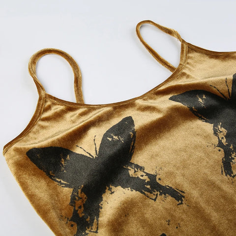 elegant-butterfly-printing-strap-velour-long-dress-6