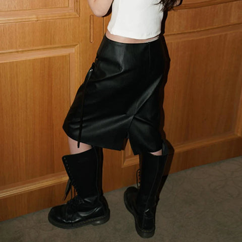 punk-buckle-metal-pu-leather-skirt-4