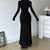 black-slim-lace-spliced-knit-long-dress-4
