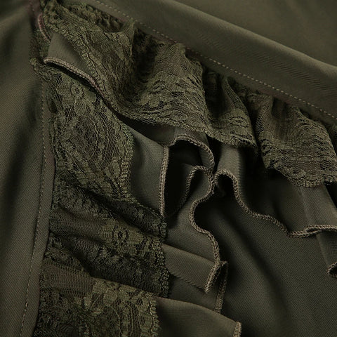 Casual Textured Ruffles Cardigan Chiffon Patchwork Top