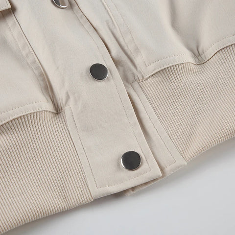 Beige High Waist Long Sleeve Top