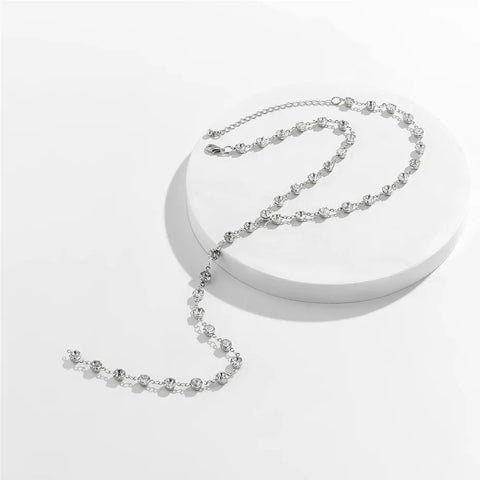 Long Tassel Pendant Rhinestone Choker Necklace