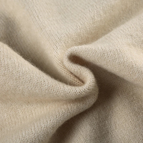 Brown Digital Pattern Turtleneck Pullover Sweater