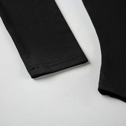 Square Neck Lace Patchwork Bodysuit