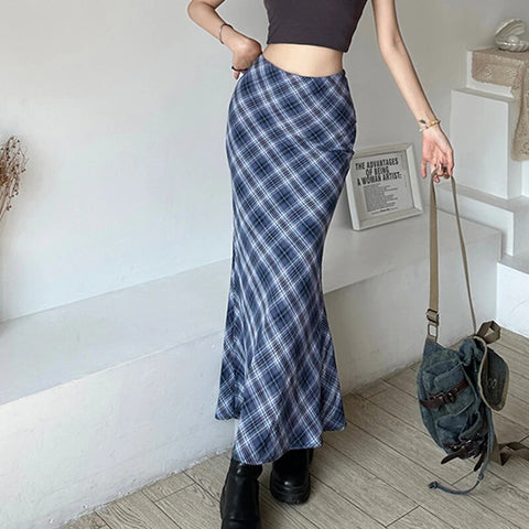 vintage-plaid-slim-slit-long-skirt-2