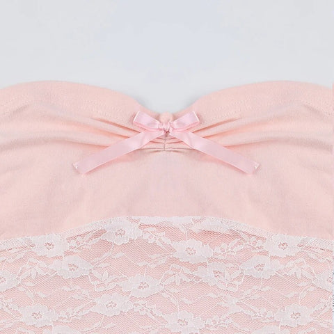 sweet-pink-bow-fold-lace-spliced-strapless-top-4