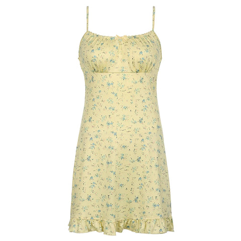 yellow-bow-small-flowers-printing-mini-dress-5