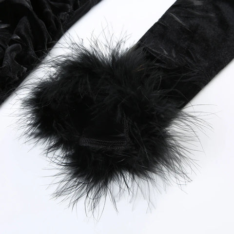 elegant-black-velour-faux-fur-jacquard-dress-8