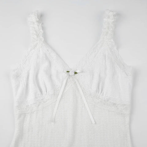 sweet-ruched-lace-trim-bow-mini-dress-6