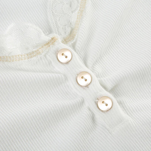 Grey Lace Trim Knitted V-Neck Top