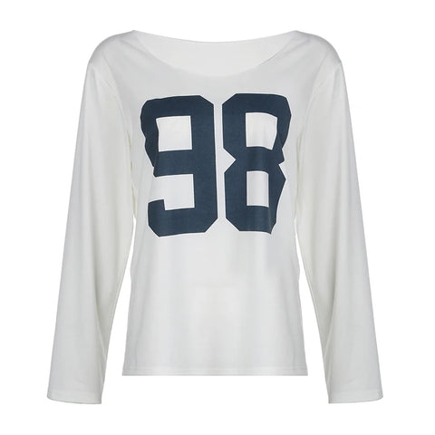 Casual Digital Printed Long Sleeve Loose Top