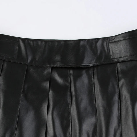 gothic-pu-leather-metal-ring-pleated-skirt-5