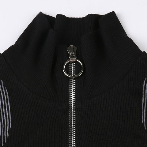 black-fitness-turtleneck-zipper-tank-stripe-printing-top-5