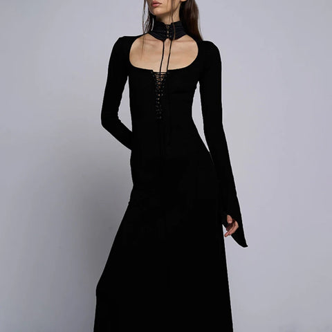 gothic-turtleneck-choker-lace-up-long-dress-3
