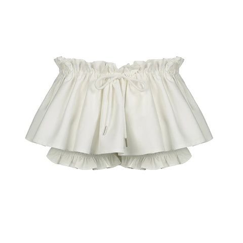 sweet-white-ruched-low-waist-short-skirt-6