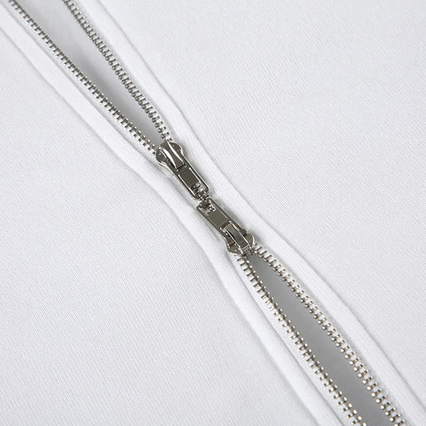 Gothic Star Rhinestone Zipper Up Coat